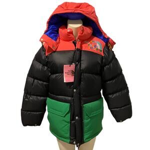 Gucci The North Face Puffer Jacket Down Parka Coat Womens Black Multi